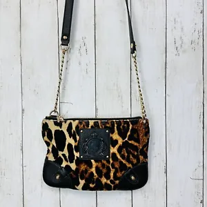 JUICY COUTURE  Cross body Cheetah Bag in a velour material 10”X 7” - Picture 1 of 11