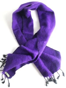 Purple Black Three Ply Woolen Muffler - Picture 1 of 3