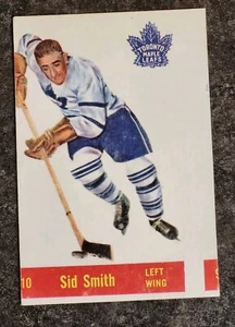 1957-58 Parkhurst Sid Smith #10 RARE BLANK BACK Hockey Card Toronto  - Picture 1 of 2