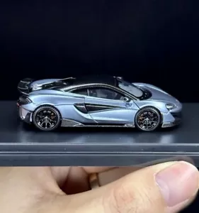 Modellino sportivo da corsa AL LCD 1:64 blu ghiaccio Mclaren 600LT pressofuso auto da collezione - Foto 1 di 14