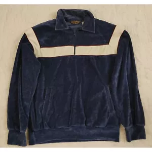 Felpa vintage anni 80 velluto 1/4 zip Sears abbigliamento sportivo uomo L retrogroovy shirt - Foto 1 di 9