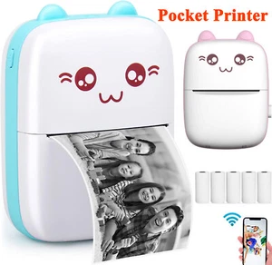 Portable Mini Thermal Printer Bluetooth Pocket Photo Printer Wireless Printing - Picture 1 of 17