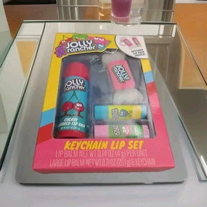 Jolly Rancher Flavored Keychain Lip Set - 1 Large, 2 Small Lip Balm + Holder NIB - Picture 1 of 5