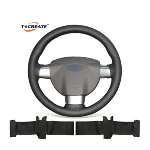 DIY Genuine Leather Car Steering Wheel Cover for Ford Focus CC (3-Spoke) #Q002 - Bild 1 von 10