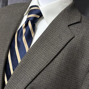 Stafford Sport Coat 48R Portly Green Black Check Wool Elbow Patch Blazer Classic - Picture 1 of 13