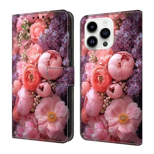 For Various Phone Luxury Flower Card Wallet Case Bag Flip Stand Leather Cover - Picture 1 of 10