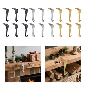 6x Christmas Stockings Holder Stocking Holders for Mantle Mantle Hook Ornament - Picture 1 of 19