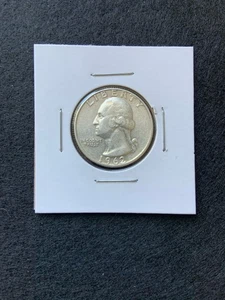1962 - D WASHINGTON QUARTER 90% SILBER BESSERE QUALITÄT WIE ABGEBILDET - Bild 1 von 3