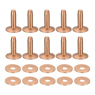10 Set Rame Rivetti e Sbavature,10x3.3x14mm Rame Rivetto Chiusura,Rame Tonalità - Immagine 1 di 4