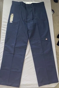 Dickies Men's Pants 40 x34 Loose Fit, Twill, Cotton Blended. Straight Navy Blue - Picture 1 of 7