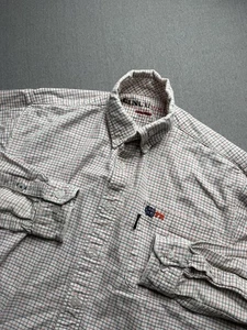 Cinch FR Mens S White Check WRX Button Down Long Sleeve Shirt HCR 2 2112 Work - Picture 1 of 13