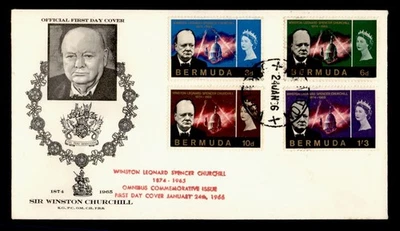 DR WHO 1966 BERMUDAS FDC WINSTON CHURCHILL CACHET COMBO 1,30 M55678 Foto 1 de 2