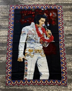 Arazzo da parete vintage Elvis Presley Aloha dalle Hawaii 56”x40” nuovo senza etichette Lin. - Foto 1 di 2