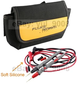 Cables de prueba de silicona suave con agujas afiladas chapadas en oro + bolsa para multímetro - Imagen 1 de 12