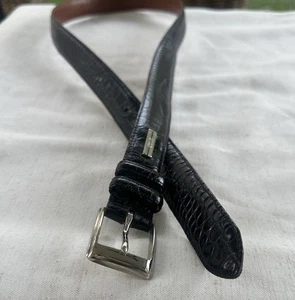 Polo Ralph Lauren Gürtel schwarz Leder Krokodilprägung 42 - Bild 1 von 9