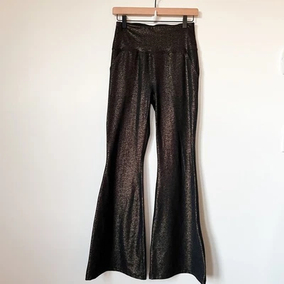 Beyond Yoga SoftShine All Day Flare Pant Stardust Foil Womens Large Black Gold - Image 1 of 4