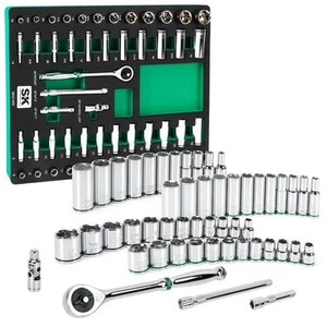 SK Tools USA 3/8" Drive, 51 Piece, 6 Point, Standard & Deep, SAE & Metric Chr... - Picture 1 of 7