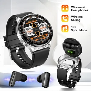 2-IN-1 Smart Watch With Earbuds For Men/Women Fitness Tracker For Android iOS - Picture 1 of 26