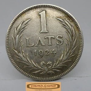 1924 Latvia Silver 1 Lats - #C50633NQ - Picture 1 of 2
