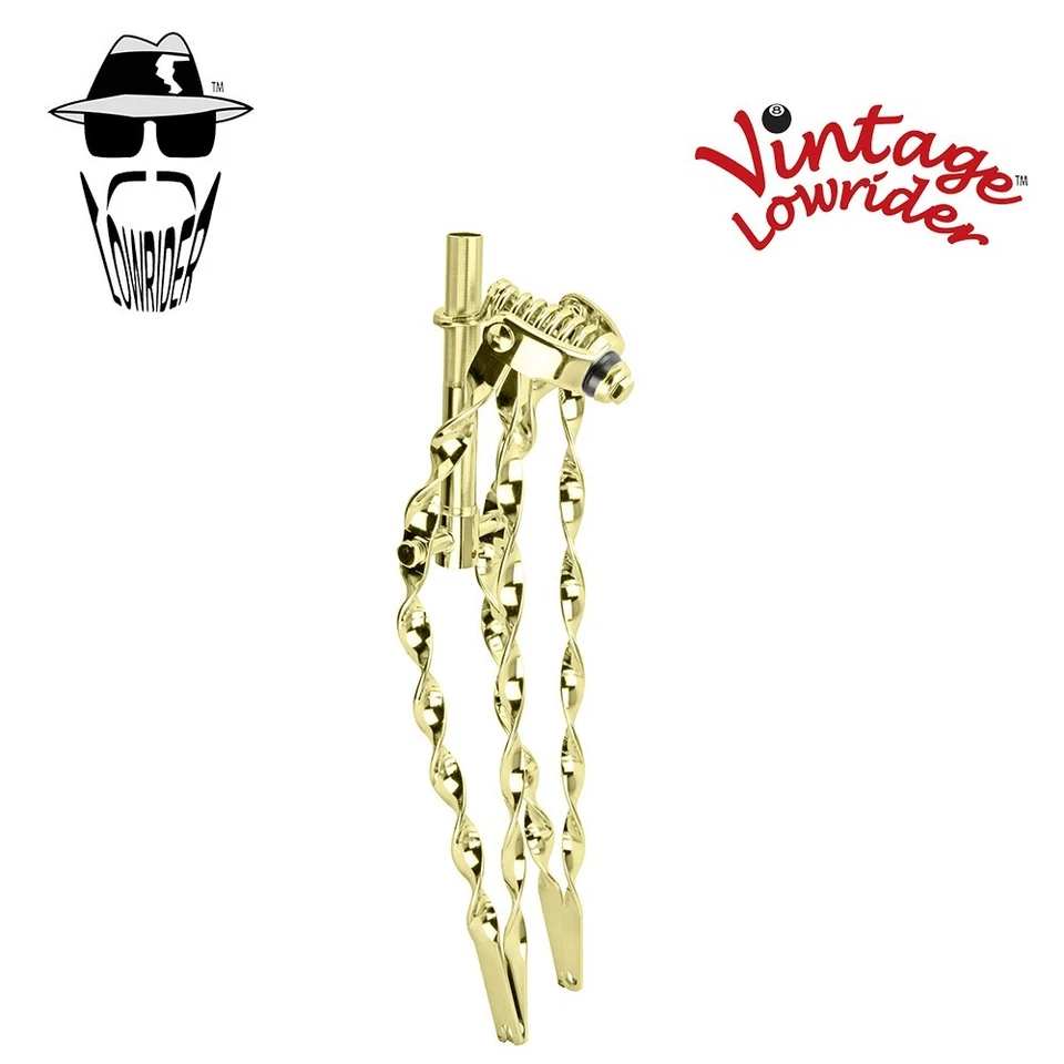 Vintage Lowrider  26" Straight Flat Twisted Springer Fork Gold. - Image 1 of 1