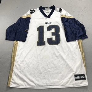 VINTAGE St Louis Rams Jersey Mens 2XL XXL White Puma Kurt Warner #13 NFL 90s - Picture 1 of 10