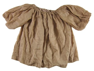 Worth Collection 100% Leinen braun Puffärmel Tasche Oversize Tunika Bluse M - Bild 1 von 4