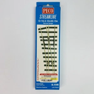 Pista de tren de radio medio calibre estrecho Peco Streamline On30 mano izquierda SL-E596 - Imagen 1 de 7