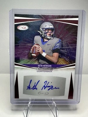 2025 Sage High Series SETH HENIGAN #A-SH Rookie Auto Autograph. Jaguars/ Memphis - Image 1 of 2