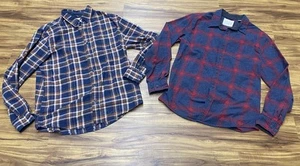 Lot of 2 Weatherproof Vintage Shirt Mens Large Plaid Flannel Pocket Lumberjack - Picture 1 of 12