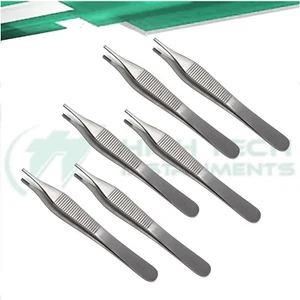 6 pz strumenti chirurgici Adson tessuto marrone forcipe ENT - Foto 1 di 3