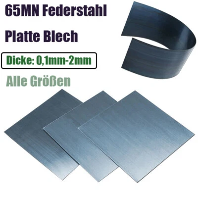 65MN Federstahl Platte Blech Stärke 0,1-2MM 100/125/150/200MM Breite Alle Größen - Bild 1 von 4