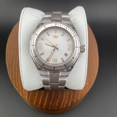 Adidas Cambridge Ladies 35mm Watch Gray Tone White & Pink Dial Date adh2538-RUNS - Image 1 of 4