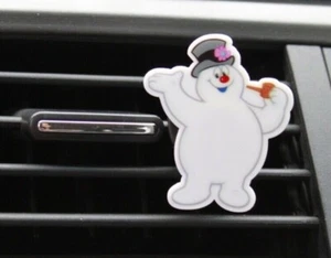 Frosty Snowman Christmas Car Air Vent Clip Essential Oils Diffuser Mask Holder - Picture 1 of 8