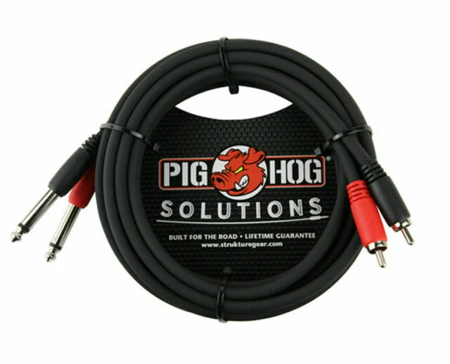 PigHog PDR1410 10ft Dual RCA Cable - Black