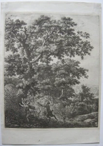 Anthonie Waterloo (c. 1610-1690) Pan verfolgt Syrinx Orig. Radierung 1650 - Picture 1 of 4