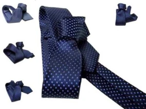 Corbata Hombre Delgada Talla 6 7 Azul Y Varios Slips Microdisegn - Imagen 1 de 10