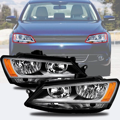 2 шт хромированных фар для 2011–2018 VW Jetta седан основание SE SEL TDI GTI - Изображение 1 из 4