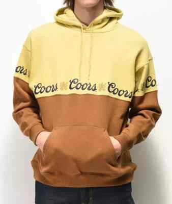 Brixton x Coors Banquet Beer Colorblock Hoodie Sweatshirt Men's LARGE - Image 1 of 4