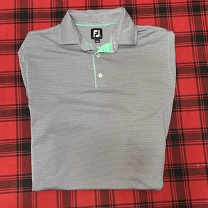 FootJoy Golf Polo Performance Stretch Kurzarm Shirt Herren L Grau Geometrisch - Bild 1 von 9