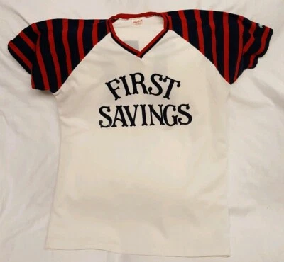 Camiseta deportiva de béisbol vintage de los años 70 Rawlings First Savings adulto extra grande #17 Foto 1 de 4