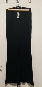 Forever 21 Long Flared Pants Black Medium New RARE! Hard To Find! - Picture 1 of 10