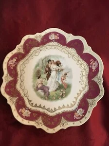 Carl Tielsch Schrankteller neoklassizistische Szene gewellter Rand - Bild 1 von 11