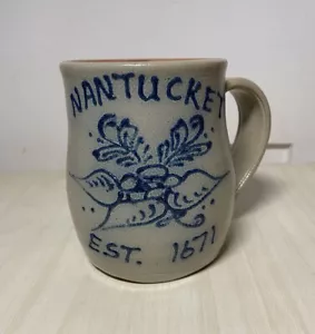 Taza NANTUCKET Maple City cerámica vintage hecha a mano EE. UU. esmalte de sal 1993 - Imagen 1 de 8