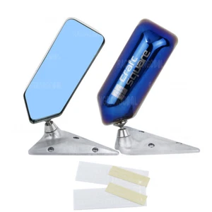 F1 Racing Car Drift Burnt Blue Side Rearview Mirror with Blue Mirror Surface - Picture 1 of 7