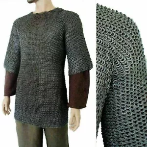 Mittelalter Kettenhemd vernietet flache Ringe Hauberk LARP - Bild 1 von 3