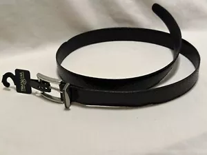 TRAFALGAR Black Textured Leather Dress Belt Mens Size 38 NEW NWT - Picture 1 of 2