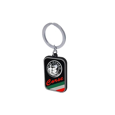 Porte-Clés Key Ring Alfa Romeo Corse Noir, 4,2 X 2,6 Cm - Photo 1/4