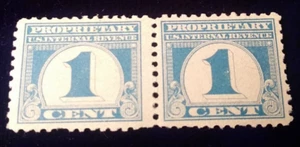 2 Stück. 1919 SCOTT RB65 PROPRIETÄR US INTERNAL REVENUE 1C BRIEFMARKE UNBENUTZT   - Bild 1 von 4