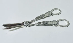 Antique Solid Sterling Silver Grape Scissors Kings Pattern 1933 Sheffield - Picture 1 of 16