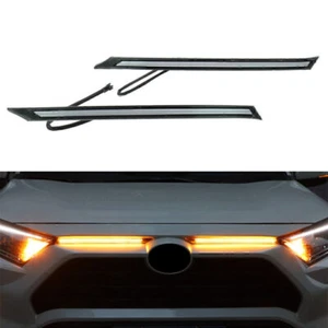 2x LED DLR Daytime Running Lights / Turn Signal Lights For Toyota RAV4 2019-2020 - Picture 1 of 12